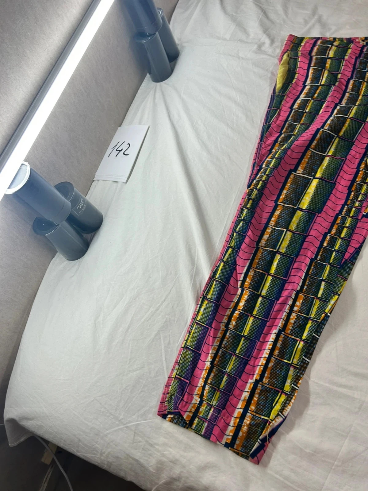 Handgemaakte vintage multicolor geprinte broek hand made – photo 3